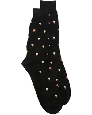 Paul Smith Kerry Ice Cream-Print Socks - Black