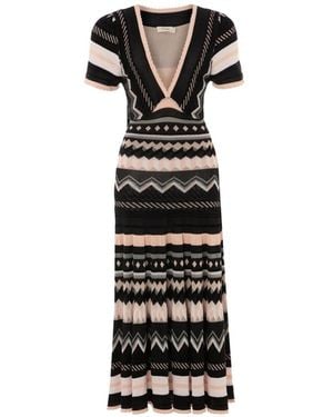 Temperley London Meryl V-Neck Midi Dress - White
