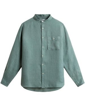 Woolrich Band-Collar Button-Up Shirt - Green