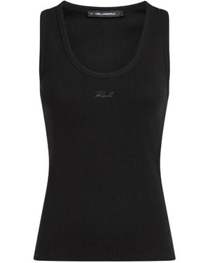 KARL LAGERFELD Logo-Detail Tank Top - Black