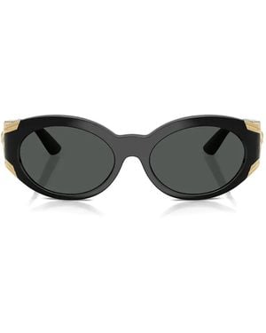 Versace Lunettes De Soleil Medusa À Monture Ronde - Black