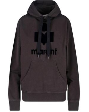 Isabel Marant Logo-embroidered Hooded Sweatshirt - ブラック