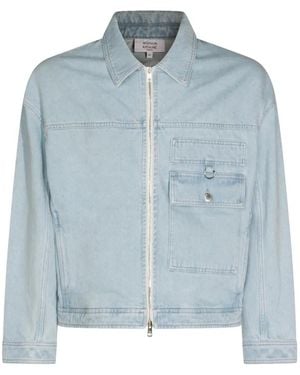 Maison Kitsuné Zip-Up Denim Jacket - Blue