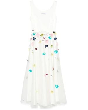 Viktor & Rolf Embroidered A-Line Maxi Dress - White