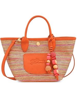 Longchamp Wicker Tote Bag - Orange