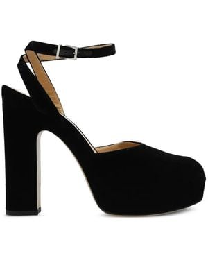 Fendi Platform Peep-Toe Sandals - Black