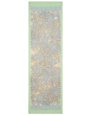 Etro ペイズリー アニマルモチーフ シルクスカーフ - グリーン