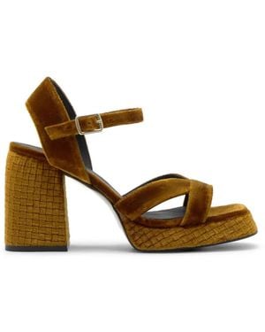 Castañer Vero Braided-Heel Sandals - Metallic