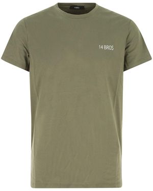 14 Bros Logo-Print T-Shirt - Green