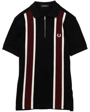 Fred Perry Tramline Polo Shirt - Black