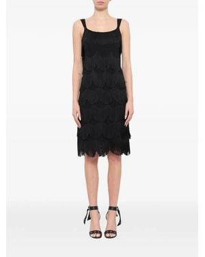 Marc Jacobs Fringed Shift Midi Dress - Black