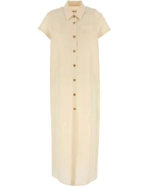 KHAITE Midi Shirt Dress - Natural
