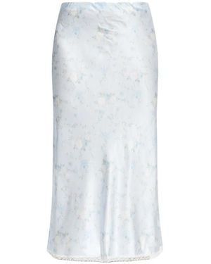 LoveShackFancy Kalo Floral-Print Lace Maxi Skirt - White