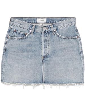 Agolde Minigonna Con Vita A V - Blu