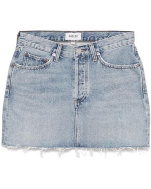 Agolde V-Waist Mini Skirt - Blue
