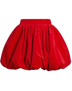 Patou Bubble Balloon-Pleated Skirt - Red