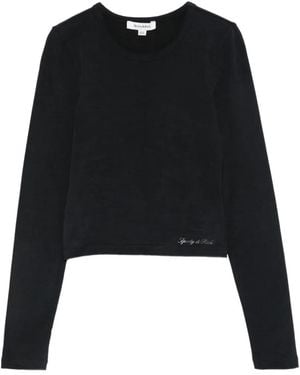 Sporty & Rich Vaina Long-Sleeve T-Shirt - Black
