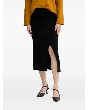 DKNY Cable Knit Split Skirt - Black