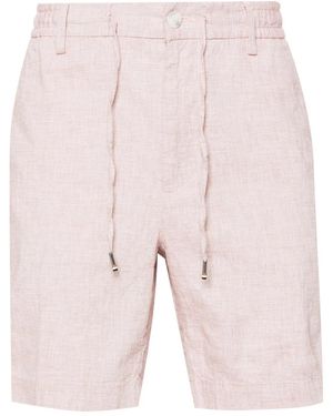 BOSS Drawstring Linen-Blend Shorts - Pink