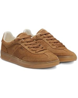 BOSS Lace-Up Suede Trainers - Brown