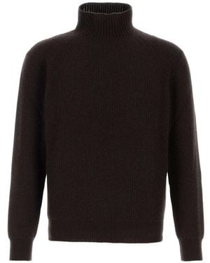Brioni Ribbed-Knit Cashmere Jumper - Black