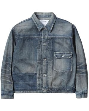 Neighborhood Denim Jack Met Patchwork - Blauw