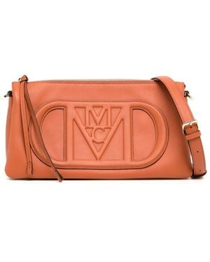 MCM Kleine Travia Schultertasche Mit Steppmuster - Orange