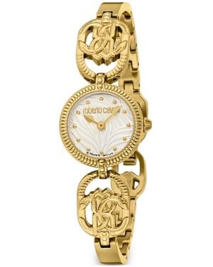 Roberto Cavalli Monogram Link 22Mm Watch - Metallic