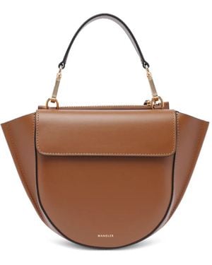 Wandler Mini Hortensia Leather Clutch Bag - Brown