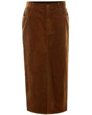 Isabel Marant Odalie Corduroy Long Skirt - Brown