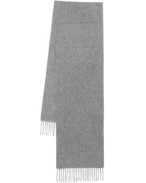 Aspinal of London Fringed-Edge Cashmere Scarf - Gray