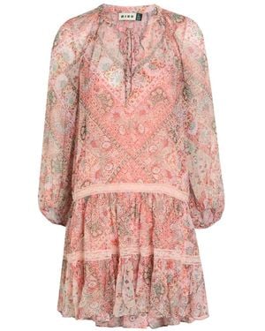 RIXO London Paisley-Print Ruffled Mini Dress - Pink