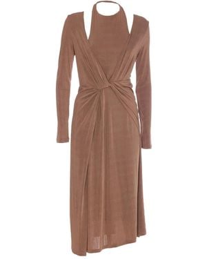 ELEH Asymmetric Dress - ブラウン