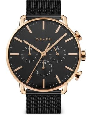 Obaku Havn 42Mm Watch - Black