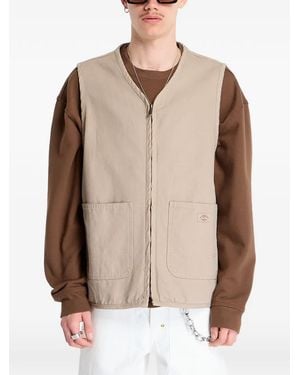 Dickies Canvas Zip-Up Vest - Natural