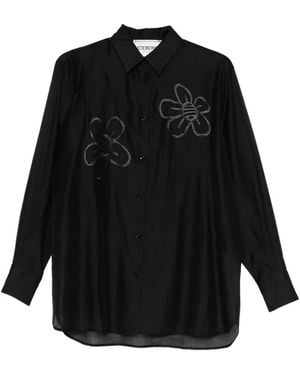 Iceberg Floral-Embroidered Shirt - Black