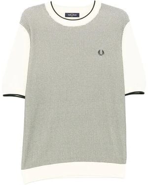 Fred Perry Tonic Waffle Knitted T-Shirt - Grey