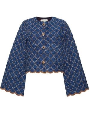 Cara Cara Marvis Scalloped-Trim Jacket - Blue