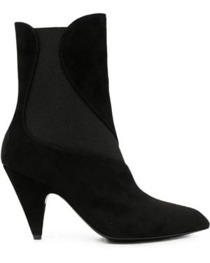 Sergio Rossi Tensile Pointed-Toe Cone-Heel Ankle Boots - Schwarz