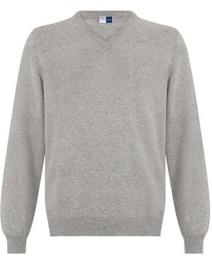 Fedeli V-Neck Cashmere Sweater - Gray