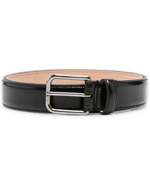 Giorgio Armani Polished Leather Belt - White