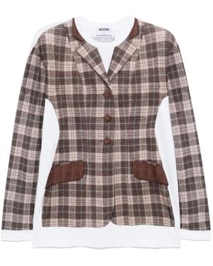 Moschino T-Shirt À Carreaux - Marron