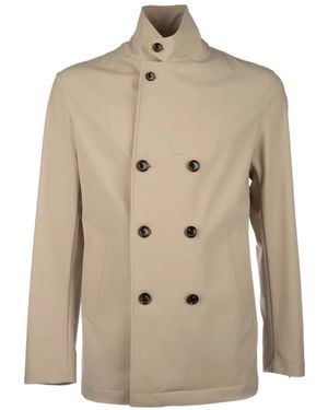 Montecore Double-Breasted High-Neck Jacket - Natural