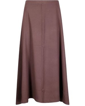 Hira A-Line Midi Skirt - Brown