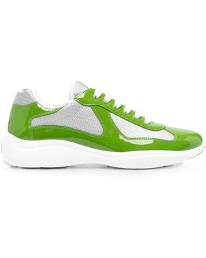 Prada Patent-Leather Trainers - Green
