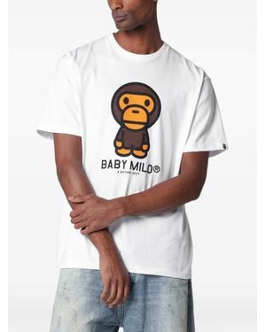 A Bathing Ape Baby Milo Print T-Shirt - White