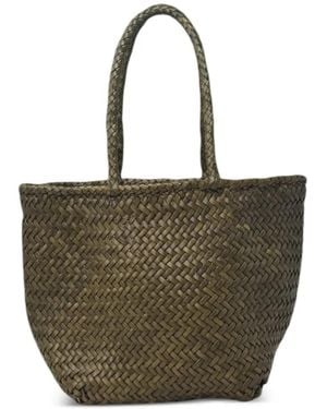 Donna Karan Grace Basket Woven Shoulder Bag - Green