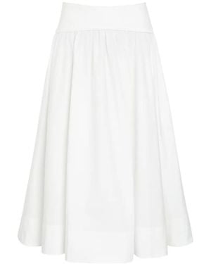 Zimmermann Gathered Mid Skirt - White