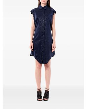 Balenciaga Perforated-Detail Sleeveless Dress - Blue
