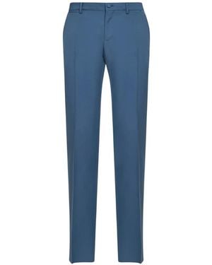 Dolce & Gabbana Pressed-Legs Button Trousers - Blue